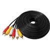 System-S Cinch 3 Cavo RCA 10 m Maschio a Maschio Stereo & Composite AV Adattatore Nero