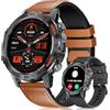 LIGE Orologio Smartwatch Uomo, 1.39 Smart Watch con Frequenza Cardiaca, Pressione Sanguigna, SpO2, Durata del sonno, 300+ Quadranti, 100+ Sports Fitness Tracker per Android iOS, IP67, Marrone