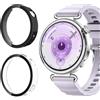Vanrain Cover per Huawei Watch GT 6 41mm, 2 Pezzi Custodia Protezione Totale Ultra Sottile Cover Rigida per PC Schermo con Pellicola Vetro, Transparent+Nero