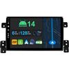 YUNTX 9 pollici Android 14 Autoradio per Suzuki Grand Vitara 2004-2015 | Octa Core | 6GB 128GB | Integrato 4G LTE | CarPlay&Android Auto | DSP | DAB | QLED | Dual Band WIFI