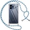 Pnakqil Cover per Oppo Reno15 F 5G / Reno15 FS 5G con Cordino, Trasparente Custodia con Laccio Tracolla Cellulare Girocollo Collana Protettiva per Oppo Reno15 FS 5G 6,57 Pollic, Blu