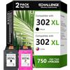 ECHALLENGE 302XL Cartucce di ricambio per cartucce HP 302 302 XL per HP Envy 4525 4520 4522 4527 4524 DeskJet 3630 3636 3638 3639 1110 2130 OfficeJet 3830 31 3833 52 20 522 30