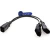 Eonvic IEC C14 a 2 cavi di alimentazione euro C14 maschio e splitter da 2,5 A/250 V per TV, PC, monitor