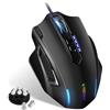 E-Yooso MMO Gaming Mouse Ottico Cablato 12400 DPI, 11 Tasti Programmabili con 5 Tasti Laterali, Pulsante di Accensione Rapida, Forma Ergonomica, Illuminazione RGB, Peso Regolabile