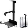 EUBSWA Supporto per PC sotto scrivania, supporto da tavolo regolabile con morsetto, supporto da parete in PC, supporto in acciaio, altezza regolabile 50-530 mm, fino a 35 kg, per la maggior parte degli host
