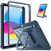 FINTIE Custodia per iPad (A16) 11ª/10ª Generazione (2025/2022) con Portapenne - [Tuatara Magic Ring] 360 Gradi di Girevole Stand Cover Antiurto Robusto Protettivo Case con Proteggi Schermo, Blu