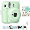 Rieibi Custodia per Fujifilm Instax Mini 12 - Fotocamera Istantanea con Tracolla Rimovibile e Adesivo - Verde