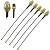 Ahoaepy 5 cavi coassiali MHF4 UFL a SMA, 30 cm SMA femmina a U.FL IPX 0,81 mm, cavo coassiale di prolunga UFL IPX-4 a bassa perdita per radio, antenna, mini PCI