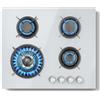 TopStrong Piano Cottura 4 Fuochi Gas, TopStrong Piano Cottura Gas Vetro Incasso Bianco, Fornello Gas Vetro Bianco, Protezione Flame-Out, Gas Naturale/Propano, 8060W, 220-240V