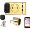 Lince SMARt7930 - Serratura intelligente a chiavistello collegata Bluetooth da 100 dB, telecomando e chiave ad alta sicurezza utilizzabile su entrambi i lati, argento