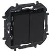 LEGRAND Interruttore o interruttore doppio componibile 10AX per installazione a incasso, gamma Niloé Step, colore: antracite, 398228B