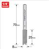 Trend Professionale Fresa Dritta a Due Taglienti, Codolo 1/4 Pollice, Diametro di Taglio 8mm, Metallo Duro (TCT), 3/43X1/4TC