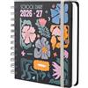 Grupo Erik Diario Scuola 2026 2027 Florale - Agenda Giornaliera | Università, Scuola Superiore, Daily Planner, Copertina Rigida, Stickers, Divisori Illustrati, 11 Mesi, 14 x 16 cm