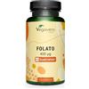 Vegavero ACIDO FOLICO Vegavero® | 400 mcg | L-Metilfolato 5MTHF (Quatrefolic®) dall'Italia | L'UNICO SENZA ADDITIVI | Folato Attivo Certificato in Laboratorio | Folic Acid | 120 capsule | Vegan