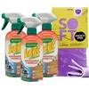 FEI FAN SET: 3x Detergente Spray SGRASSAFORNO E BARBECUE Al Limone. Agisce Anche a Forno Freddo, Efficace Sulle Griglie Incrostate 435ml + Panno SOFT In Lattice, Formato 30x30cm