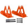 Shenprymic Sci equilibrati per bambini, kit di attacco per snowboard e slitta, tavole da sci in plastica a doppio uso con cinghie rinforzate per biciclette, installazione facile senza (Arancia)
