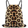Generic Coulisse Tasche, Fashion Zaino Sportivo, Wild Animal Cheetah Leopard Print, con Coulisse Sacchetto Sportivo per All'Aperto, Viaggi, Adulto, 36X42cm