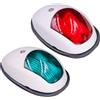 Deskium 2 luci di prua a 8 LED, 12 V, luci di navigazione a LED per barche, 2 visibilità in miglia nautiche, luci di posizione impermeabili rosse e verdi con alloggiamento bianco per yacht, pontone