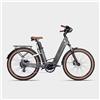 mihogo AIR 26×2.5 Bici Elettrica per Adulti, Autonomia 206 km, E-Bike in Fibra di Carbonio 250W con Doppia Batteria Rimovibile, E-Bike per Tutti i Terreni con Navigazione Bluetooth (grigio argento)