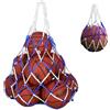 Pumuky Set di 2 reti da palla, borsa a rete da palla, può contenere 10-11 palline, borsa in nylon riutilizzabile con cordino di serraggio per pallacanestro, calcio e pallavolo (Blu)
