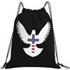 Generic Zaino con Coulisse Christianty Crossed Peace Dove Sacca da Palestra Impermeabile Sacchetta Sportiva Leggero Drawstring Backpack per Spiaggia Unisex Viaggi