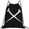 Generic Zaino con Coulisse Ironworker Crossed Tools Drawstring Backpack Leggero Sacchetta Sportiva Impermeabile Sacca da Palestra per Vacanze Scuola Viaggi