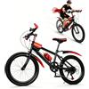 HuKaiL Mountain bike da 20 pollici, 7 marce, altezza regolabile con freno a morsetto e freno di sostegno, biciclette con supporto per tazza e campana bussola per strade, zone montuose, rosso