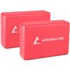 Adrenaline Mattoncino Yoga in Schiuma E.V.A. ad Alta Densità, Rosso, 8x15x23 cm, per Yoga, Pilates e Stretching