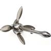 POOIQX Ancora for Barca, Gonfiabile, Acciaio Inossidabile, Ancora in Metallo for, canotto, zattera, da Pesca, 0,7 kg/1,5 kg,Raccordo Marino Robusto(1.5kg)