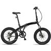 PACTO One Fatbike - Bicicletta pieghevole a 6 velocità, telaio in alluminio, freno a disco, luce LED, 17 kg, colore: Nero
