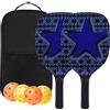 rockible Set di Racchette Che Include 2 Racchette E 4 Palline. Legno, per Uso Esterno E Interno.