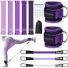 Mexlyca Set di Elastici Fitness, 12 Pezzi - con Elastici e Cavigliere Regolabili con Fibbia per Allenamento Fitness, Yoga, Home Gym, Attrezzatura di Alta Qualità, Include Guida e Borsa Pratica - Rosa