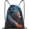 Generic Zaino con Coulisse Dragon Sacchetta Sportiva Leggero Drawstring Backpack Grande capacità Sportiva Zainetto per Vacanze Scuola Viaggi