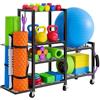 LIROPAU Home Gym Equipment - Supporto per manubri, palestra a casa | Supporto portaoggetti a 6 livelli, supporto per tappetino da yoga, multifunzione, con ruote e ganci