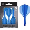 Harrows Sistema di volo integrato Solo - 3 alette e alberi modellati - Costruzione Aero Core in un unico pezzo - Design fisso a 90° per stabilità - Blu corto