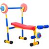 Generic Attrezzatura per allenamento per bambini, panca giocattolo e pressa per gambe, divertente set di manubri fitness per esercizi per principianti, powerlifting