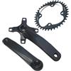 HKZRTUDS Guarnitura MTB Nera 104BCD con Foro Quadrato e pignone 32-42T - Pedivelle 152/165/170mm Ruota dentata Stretta e Larga,Componenti(32T Black Crankset,152mm)