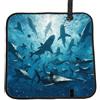 Vortithora Underwater-World-Funny-Shark Cuscino pieghevole per sedile da stadio, impermeabile, portatile, piccolo tappetino da campeggio per campeggio, viaggi, eventi sportivi all'aperto