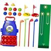 Ysyqkn Set da Golf per Bambini con Mazze Regolabili, Palline da Golf Colorate, Mini E Buche per Esercitarsi, Ideale per Compleanni E attività Ricre, Stile a