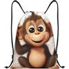 Generic Zaino con Coulisse Cute Monkey Sacchetta Sportiva Grande capacità Sacca da Palestra Leggero Drawstring Backpack per Viaggi Vacanze Unisex