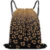 Generic Coulisse Borsa da Palestra, con Coulisse Zaino Sportivo, Gold Black Glitter Cheetah Leopard Print, Unisex Sacca Ginnastica per Adulto, Spiaggia, Piscina, 36X42cm