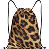 Generic Zaino con Coulisse Rough Leopard Print Borsa con Coulisse Leggero Sacchetta Sportiva Resistente Sacca da Palestra per Vacanze Viaggi Unisex