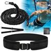 Vexyra Elastico Nuoto Statico Piscina, 2,5-7,5 M Cintura Nuoto Piscina per Adulti e Bambini, Controcorrente Regolabile in Lattice Naturale con Cintura Larga e Imbottita, Aiuto per Allenamento, Nero