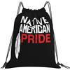Generic Zaino con Coulisse Native American Pride Borsa con Coulisse Grande capacità Sacca da Palestra Impermeabile Drawstring Backpack per Spiaggia Unisex Viaggi
