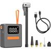 KMGDM Piccole pompe elettriche portatili ad aria con gonfiaggio rapido LED luce e manometri digitali ABS per auto moto e biciclette