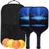 Tdoutop 2 Pezzi Racchette Palle Custodia Trasporto Legno Fibra Vetro Impugnatura Comfort Antiscivolo Adatto Bambini Adulti Principianti Sport
