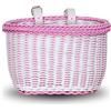 EIRONA Cestino per Bicicletta per Bicicletta da 12 14 16 18 Pollici, Cesto portaoggetti per Manubrio Anteriore per Ragazze, Cesto Idrorepellente, Accessori per Biciclette, Rosa e Bianco