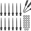 TLDBATICE Steeldart - Set di 12 punte per freccette in acciaio 2BA con 20 anelli ad O, stabili e durevoli, non si piegano, punte di ricambio per freccette morbide