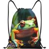 Generic Zaino con Coulisse Lovely Tree Frogs Drawstring Backpack Pieghevole Sportiva Zainetto Grande capacità Sacchetta Sportiva per Scuola Unisex Vacanze