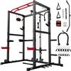 Sportsroyals Struttura per squat, LAT Power Cage, Power Rack Multi-Funzione con Sistema a Pulegge e Accessori per Allenamento per Palestra Domestica